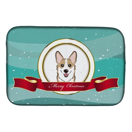 Carolines Treasures Sable Corgi Merry Christmas Dish Drying Mat BB1563DDM